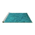 thumbnail image 2 of Ahgly Company Machine Washable Indoor Rectangle Oriental Turquoise Blue Industrial Area Rugs, 3' x 5', 2 of 4