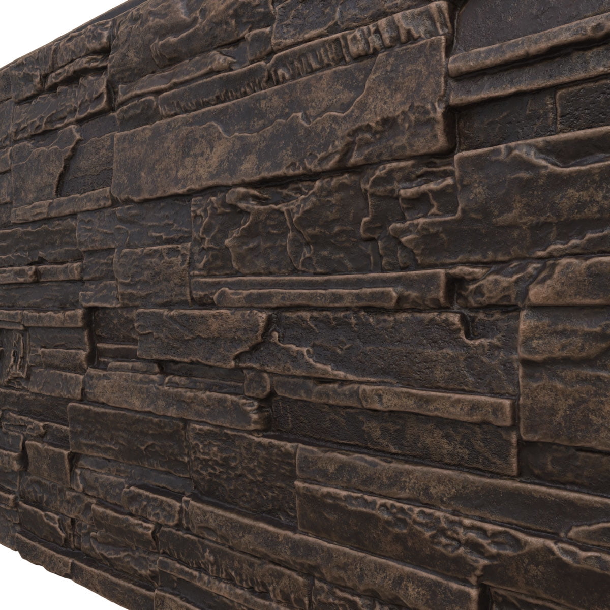Ekena Millwork 48 5/8"W x 24 3/4"H x 1 1/4"D Cascade Stacked Stone, EverStone Faux Stone Siding Panel, Alder Creek