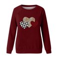 thumbnail image 4 of Qiopertar Mode Femmes Imprimé Col Rond Pull Tops Manches Longues Blouse Confortable Chandail en Molleton Offres de la Semaine Liquidation Moins de 5$ jusqu'à 90 % de Réduction, 4 of 4