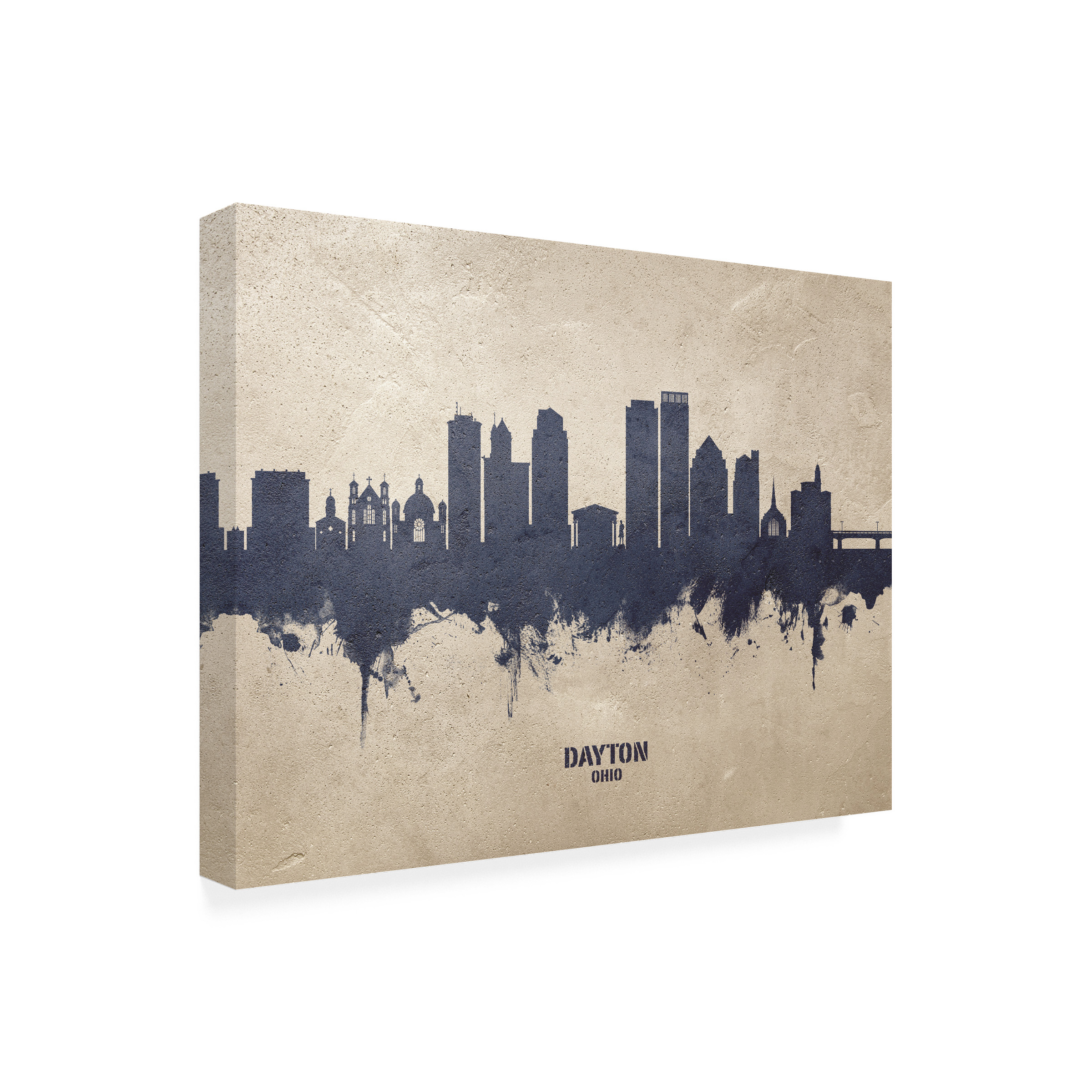 Michael Tompsett 'Dayton Ohio Skyline Concrete' Canvas Art
