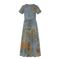 thumbnail image 6 of Uourmeti Girls Casual Dresses Swing Cute Yorkshire Terrier Printed Short Sleeve Loose Maxi Dresses for Birthday Party, Kindergarten, Daily Wear, Size 7-8 Years, 6 of 7