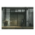 thumbnail image 1 of Industrial Cutting Board, Enter of an Old Factory Building from 50s Broken Rusty Door Empty Storage Photo, Decorative Tempered Glass Cutting and Serving Board, Large Size, Grey Brown, by Ambesonne, 1 of 1