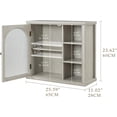 thumbnail image 7 of ANHDAH Bathroom Wall Cabinet Over Toilet with 2-Door & Adjustable Shelf, Solid Wood Medicine Cabinet for Kitchen Living Room, Gray, 7 of 7