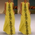 thumbnail image 1 of SMihono Robe Bohème d'Été pour Femmes Grande Taille Femmes Vintage Quotidienne Décontractée Sans Manches à Rayures Imprimée à Col en V Robe Maxi d'Été, 1 of 6