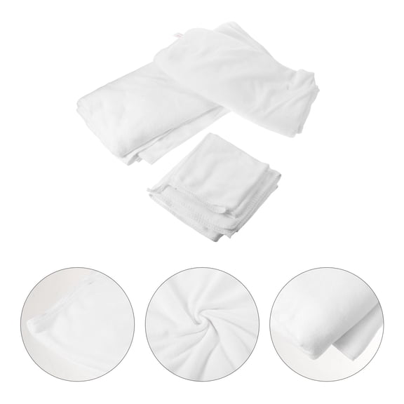 Yardwe 4Pcs White Cotton Bath Towel Set Soft High Absorbency Hotel Quality Towels for Shower Use