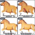 thumbnail image 3 of Paquete de 5 globos de caballo para decoración de cumpleaños infantil, globos de aluminio con temática de caballo para fiestas temáticas de animales., 3 of 5