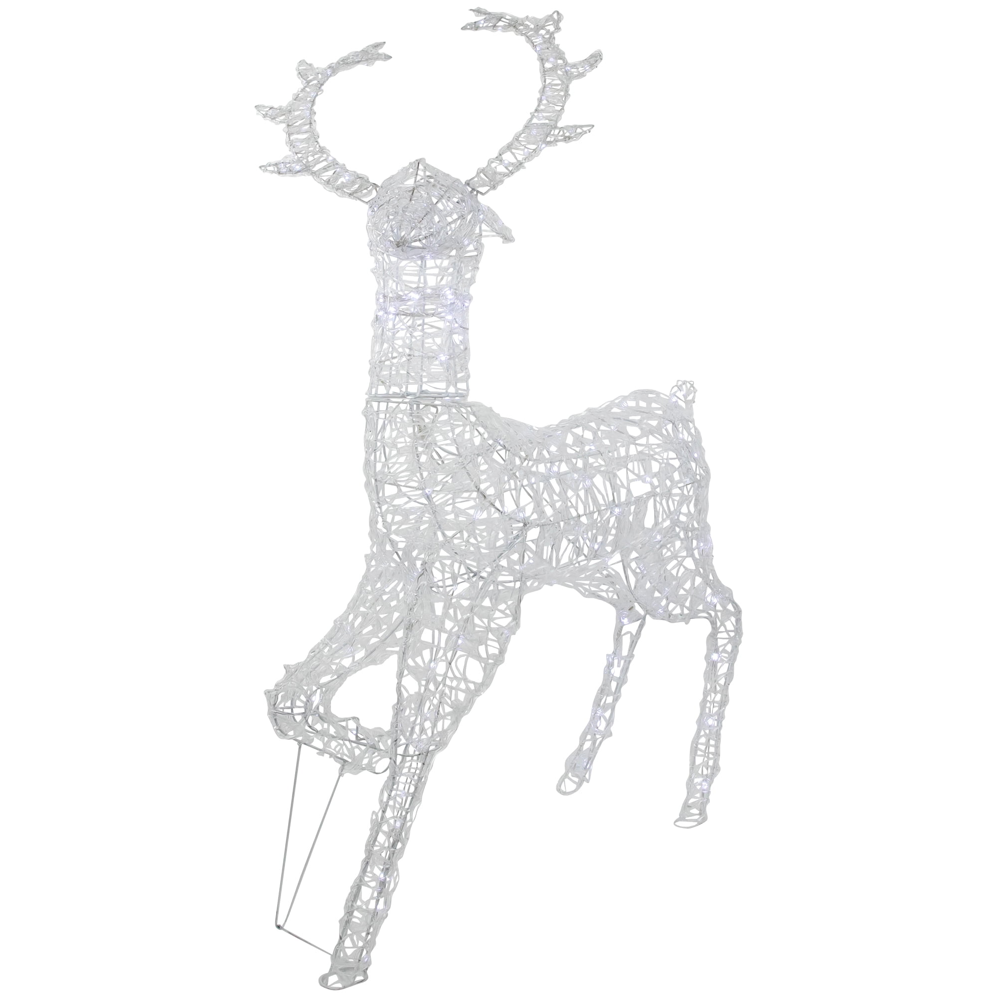 Northlight Commercial Grade Acrylic Reindeer Outdoor Christmas Decoration - 46.5" -  Pure White LED