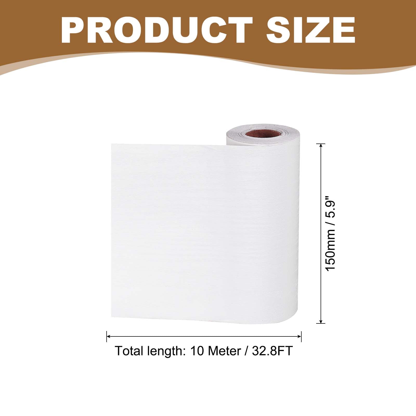 6 Inch x 66ft Wood Grain Repair Tape, Self Adhesive Realistic Textured Repair Tape Patch for Floor Door Table Cabinets Desk, White