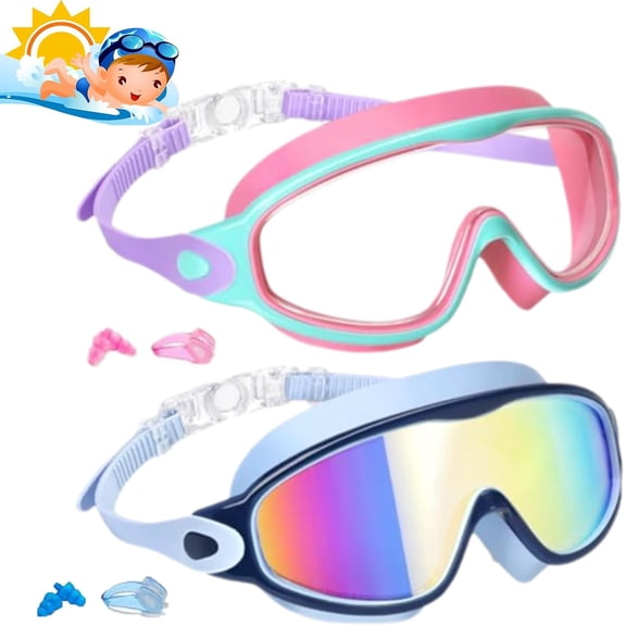 Baby Goggles, Baby Goggles, Anti-Fog Anti-UV Wide View Swimming Goggles for Kids 2-8