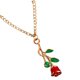 thumbnail image 2 of 1 pieza de collar con colgante de rosa, cadena de rosas, colgante antiguo, collar de rosas vintage (dorado), 2 of 5