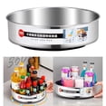 thumbnail image 4 of Organizador de especias giratorio de acero inoxidable redondo para organizar cosméticos 30 centimetros, 4 of 9