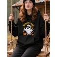 thumbnail image 2 of Haunted Night Halloween Hoodie for Men and Women, Unisex Pullover Hooded Sweatshirt, Comfortable Cotton Poly Blend, Casual Seasonal Outfit, 2 of 5