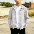 thumbnail image 2 of Afuyipoi Youth Teens Boys Softshell Hooded Jacket Waterproof Windbreaker Outdoor Sports Casual Zip Up Size 12-19 White Size 12, 2 of 8