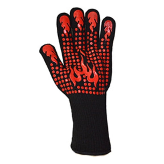 Aueoeo Women Mens Gloves 1472 Degree Heat Grilling Silicone Gloves Long Kitchen Gloves for Barbecue, Cooking, Baking, Cutting