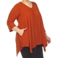 thumbnail image 5 of White Mark 3/4 Sleeve Empire Waist Top with Pockets (Women's & Women's Plus), 5 of 5