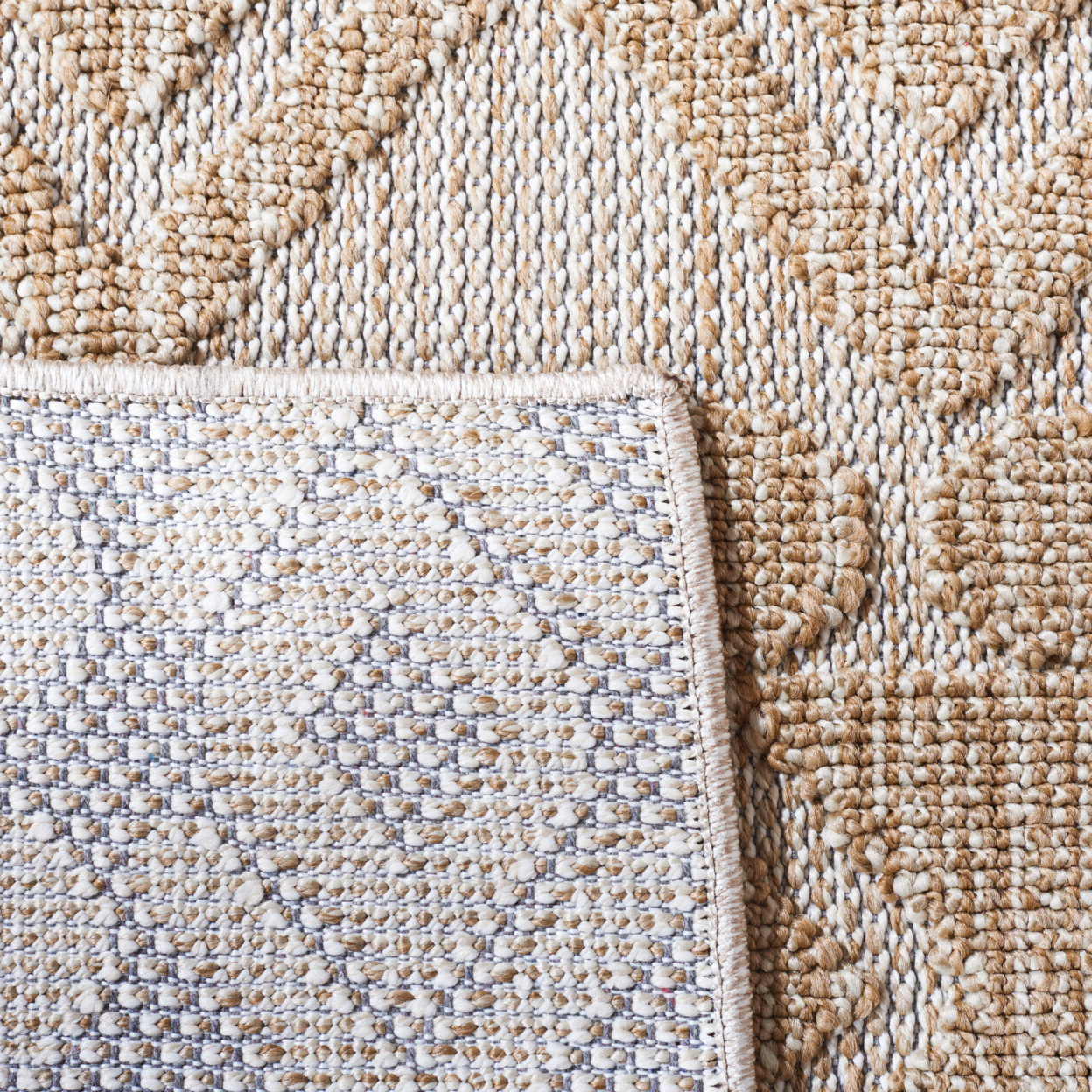 SAFAVIEH Global Anthony Diamond Indoor/Outdoor Area Rug, Beige/Brown, 6'7" x 6'7" Square