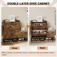 thumbnail image 6 of Shoe Cabinet with Bench, Farmhouse Narrow Slim Shoe Storage Cabinet 2 Flip Drawers for Entryway Hallway Living Room,Antiseptic Wood, 6 of 7
