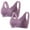 Purple, variant on Lovskoo 2024 2pc Women's Plus Size Front Closure Wirefree Jacquard Back Support Posture Bra Solid Color Soft Cotton Bra Pink-4XL
