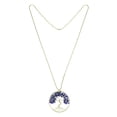 thumbnail image 4 of Aeravida Casual Stylish Elegant Blue Lapis Eternal Tree of Life Brass Long Necklace, 4 of 5