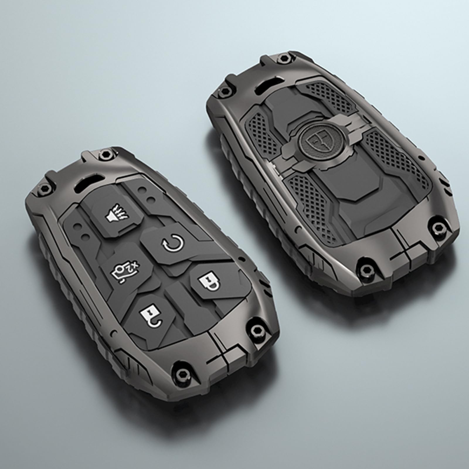 Heavy Metal Key Fob Cover Case for Cadillac CTS SRX XT5 ATS STS CT6 Smart Remote Key fob Cover Accessories