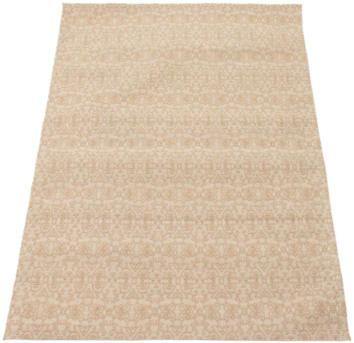 ECARPETGALLERY 4'9" x 6'8" Transitional Collage Handmade Area Rug for Living Room, Dining Room and Bedroom in Brown
