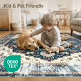 thumbnail image 4 of ODIKA 8'x10' Washable Area Rug Livingroom Vintage Distressed Boho Scroll Border Large Ornate for King Size Bedroom Under Bed, Master Suite, Non-Shedding, Easy Care, 4 of 7