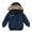 A Navy, variant on Boys Waterproof Ski Jacket with Faux-Fur Hood Fleece Snowboarding Jackets Warm Thick Winter Coat Hooded Overcoat 90,100,110