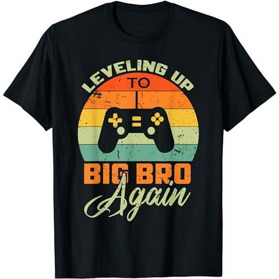 Funny Leveling up to Big Bro Again Vintage Big Brother Again T-Shirt