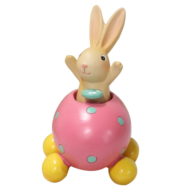 WIFKLSIIPG Easter Home Resin Color Rabbit Sitting Eggshell Decoration Desktop Decoration Children's Room Decoration Gifts