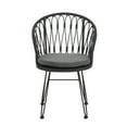 thumbnail image 5 of Christopher Knight Home Industrial Patio Rattan Dining Chairs with Hairpin Iron Legs, Grey, Set of 2, 5 of 19