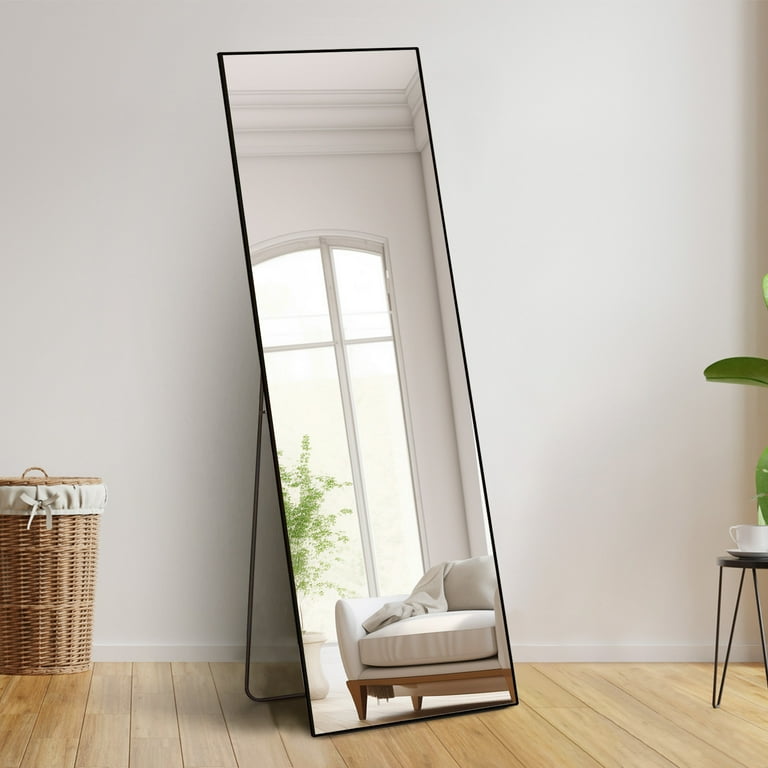 Full Length Mirror 16 x59 Nano Glass Floor Mirror Standing Rectangle Floor Mirrors Body Dressing Wall Mounted Mirror for Living Room Bedroom Gold