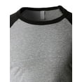 thumbnail image 4 of Ma Croix Tri Blend Raglan 3/4 Sleeve Baseball Jersey T-Shirt S-2XL, 4 of 6