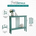 thumbnail image 4 of Kings Brand Furniture - Entryway Table - Narrow Console Table - Console Table with Storage - Hallway Decor - Wood Console Tables for Entryway - Narrow Console Sofa Side Table - Foyer - Teal, 4 of 7