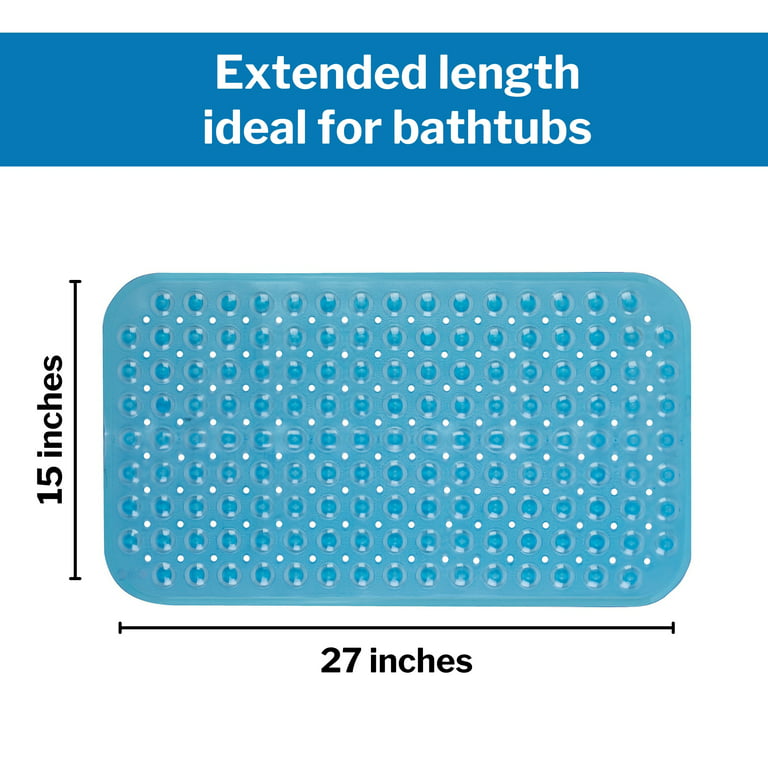 Theracare Non-Slip Bath Mat | 15 x 27 inch, Blue