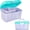 Purple Blue, variant on 11in Mutipurpose Storage Box Organizer with Removable Tray, Portable Small Craft Organizer with Handle, Plastic Clear Tool Box Art Case for Makeup, Sewing, , Hair Accessories ()