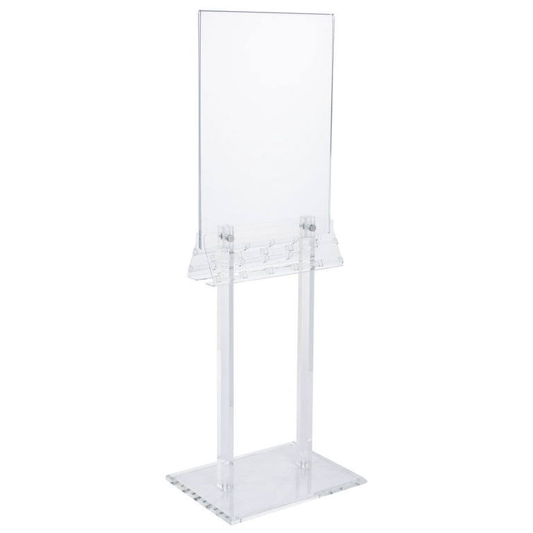 Acrylic Poster Stand with Business Card Holders