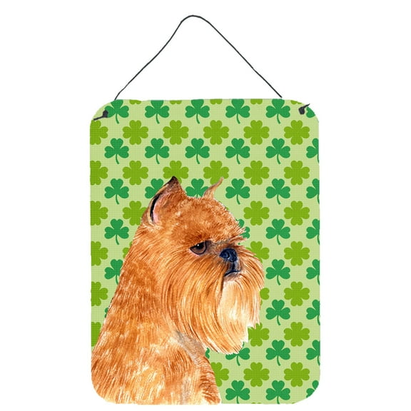 Brussels Griffon St. Patricks Day Shamrock Portrait Wall or Door Hanging Prints