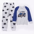 thumbnail image 2 of NOLDARES Baby Boy Toddler Clothes 2pcs Long Sleeve Print Pullover Sweatshirt + Pants Set Fall Winter Outfits Casual Clothing(Blue,4-5 Y), 2 of 4