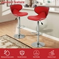 thumbnail image 6 of CL.HPAHKL Swivel Bar Stools Set of 2, Adjustable Counter Height Bar Stools Counter Stools, Modern PU Leather Barstools for Kitchen Island Counter Bar Kitchen Dining Room, Red, 6 of 7