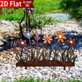 thumbnail image 4 of 1 pieza de decoración de estaca de jardín de arte de hierro con diseño floral colorido, para valla de patio y decoración de patio, Día de la Independencia de Halloween, Navidad, suelo de flores, 4 of 5