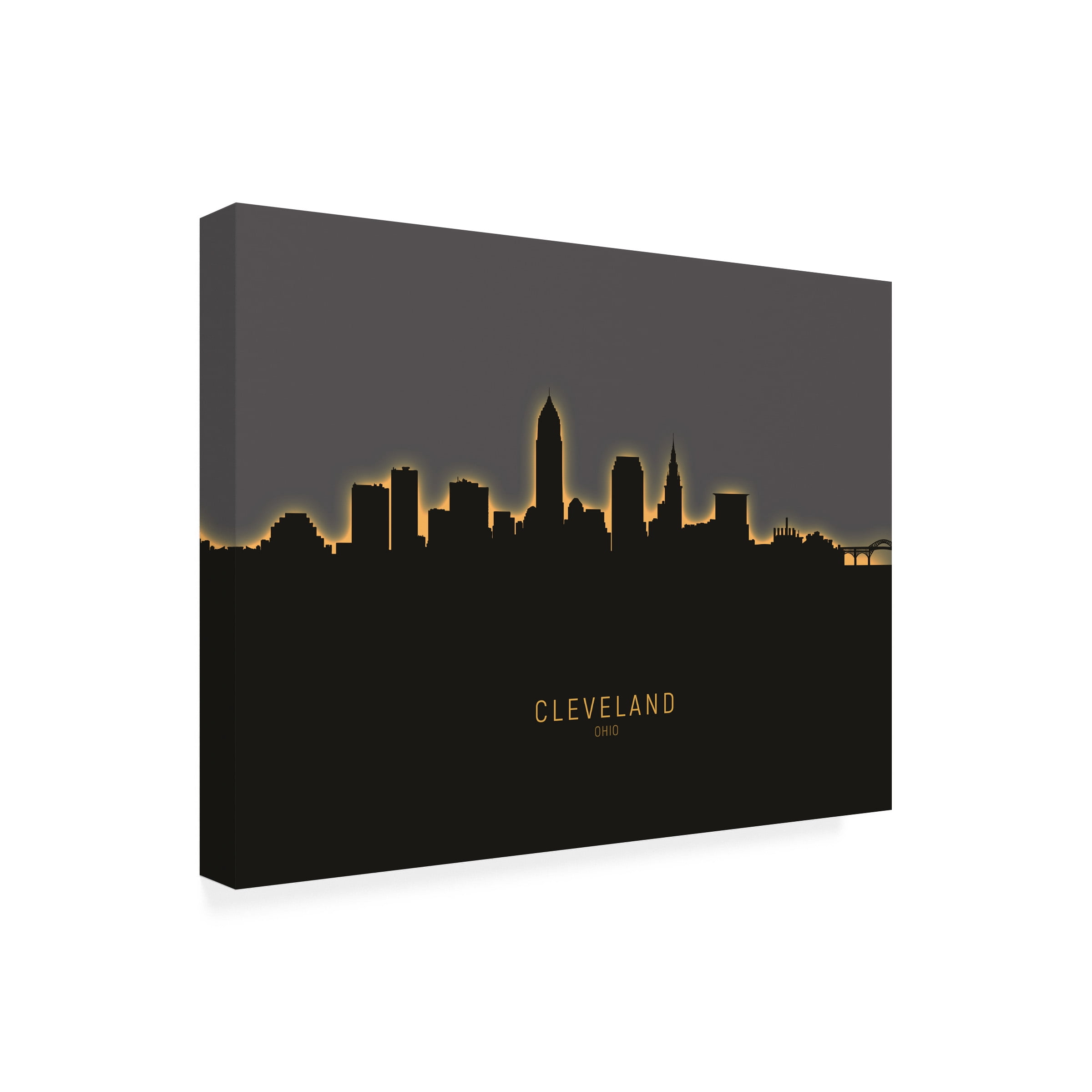 Michael Tompsett 'Cleveland Ohio Skyline Glow II' Canvas Art