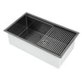 thumbnail image 3 of Ancona 32" Single Bowl Undermount Kitchen Sink with Grid and Roll-Up Mat in Black PVD Nano, 3 of 6