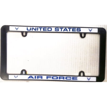 Air Force Black Plastic License Plate Frame Tag Cover United States Military