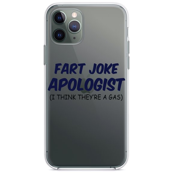 DistinctInk Clear Shockproof Hybrid Case for iPhone 13 Pro MAX (6.7" Screen) - TPU Bumper Acrylic Back Tempered Glass Screen Protector - Fart Joke Apologist I Think They're a Gas