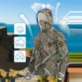 thumbnail image 4 of Qgtaibl UPF 50+ Long Sleeve Sun Shirt for Men S Quick Dry Fishing Hoodies with Integrated Face Mask Lightweight UV Protection Hiking Tee Tops (001 Camouflage), 4 of 9