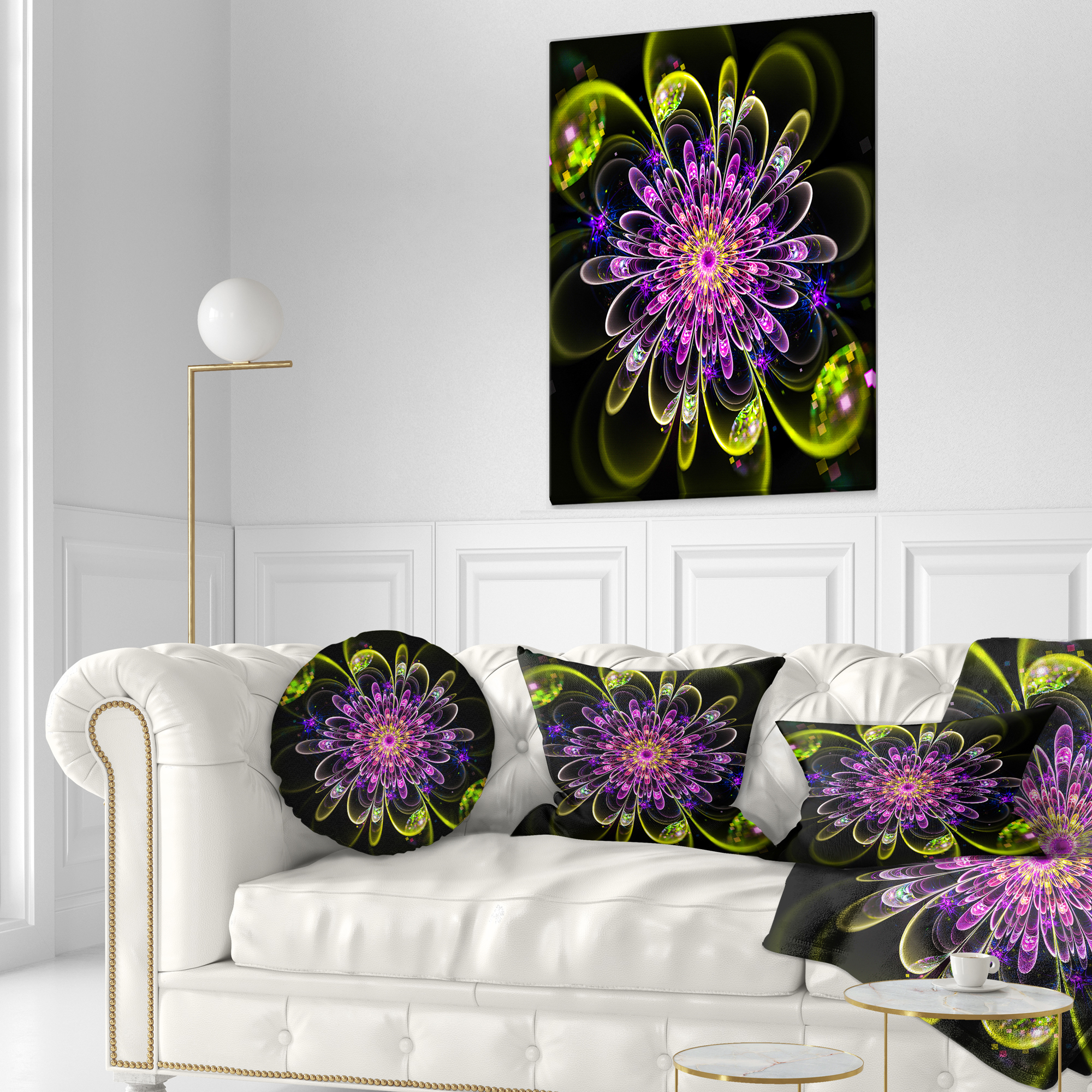 Designart 12" x 20" Purple Polyester Throw Pillow