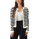 thumbnail image 1 of Suéter de punto de mujer INSPIRE CHIC, cardigan casual de manga larga con botones y rayas, talla XL, blanco y negro, 1 of 5