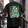 thumbnail image 2 of Men's T-Shirts Oversize Spring And Summer Trend Young Large Size Back Pattern Printing Short Sleeve Black Workout Tops Sizes 3XL, 2 of 6