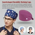 thumbnail image 5 of VONKY 6 Pieces Working Caps Doctors Gourd-shaped Long-time Service Pure Color Dull Polish Button Assorted Colors Unisex Operating Hats purple Buckles, 5 of 5