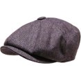 thumbnail image 1 of Men's Cabbie Newsboy Ascot Herringbone Wool Blend Ivy Hat, 1 of 7